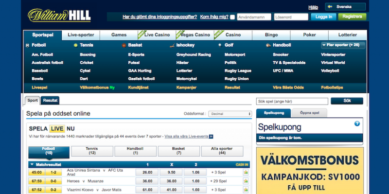 oddsbonus hos william hill