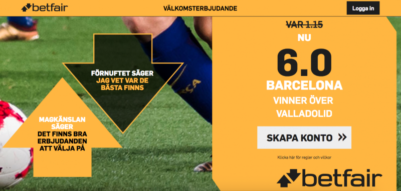 betfair erbjudande odds