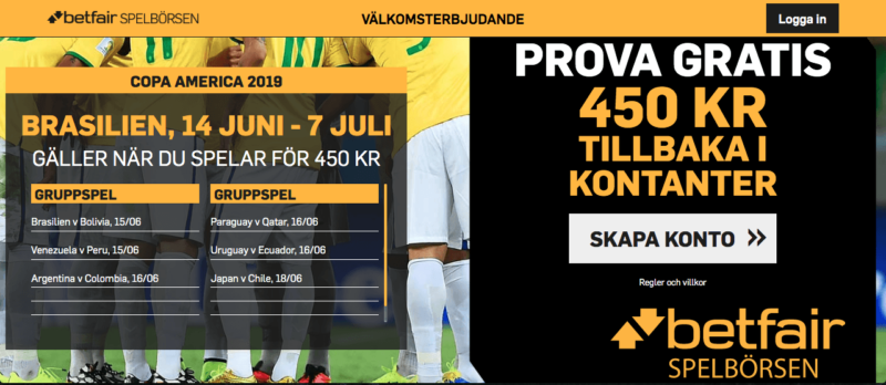 Copa america betfair