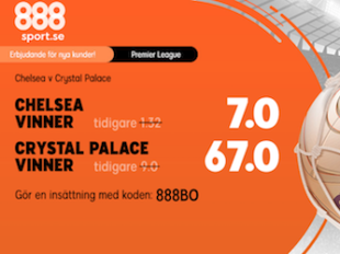 chelsea crystal palace kampanj odds