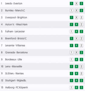 Europatipset vecka 5 onsdag