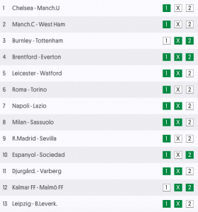 europatipset spelförslag 28 november