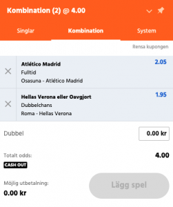 dagens dubbel odds expekt