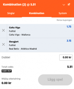 expekt odds dubbel