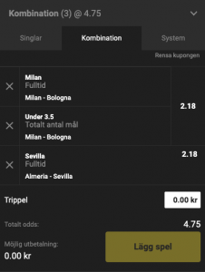 unibet spelbolag dubbel