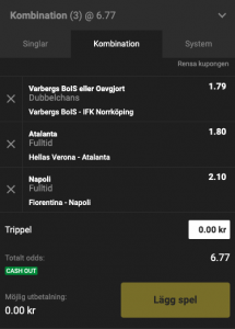 dagens trippel unibet