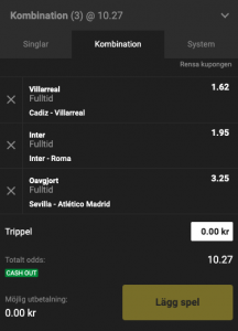 trippel unibet odds
