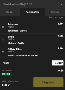 dagens trippel unibet