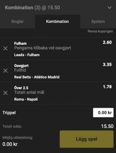 trippel unibet 23 oktober