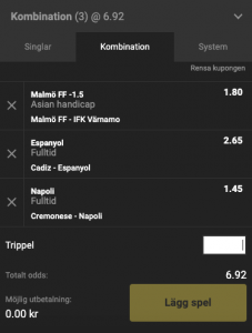 dagens spel unibet 9 oktober
