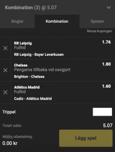 unibet trippel 29 oktober