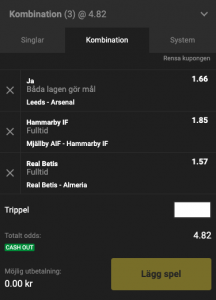odds trippel unibet