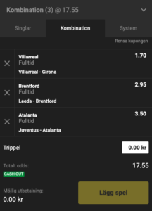 trippel odds unibet