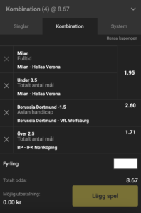 dagens trippel unibet 23 september